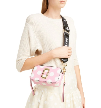 Shop Marc Jacobs Dot Snapshot Leather Crossbody Bag - Pink In Primrose Multi