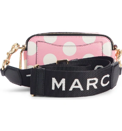 Shop Marc Jacobs Dot Snapshot Leather Crossbody Bag - Pink In Primrose Multi