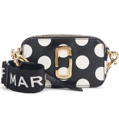 Shop Marc Jacobs Dot Snapshot Leather Crossbody Bag In Black Multi