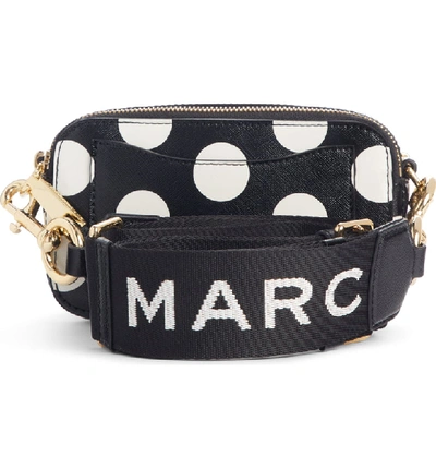 Shop Marc Jacobs Dot Snapshot Leather Crossbody Bag In Black Multi
