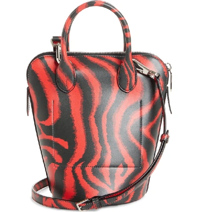 Shop Calvin Klein 205w39nyc Mini Dalton Calfskin Bucket Bag - Red In Red Zebra