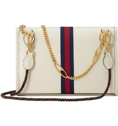 Shop Gucci Small Leather Shoulder Bag In Mystic White/ Blue Red Multi