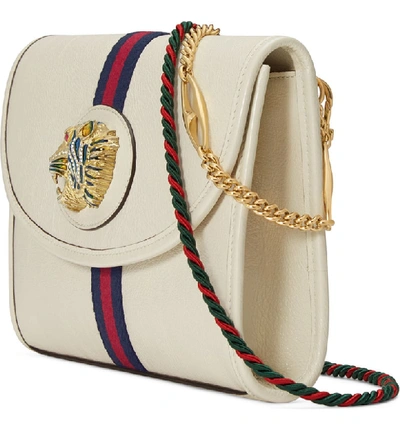 Shop Gucci Small Leather Shoulder Bag In Mystic White/ Blue Red Multi