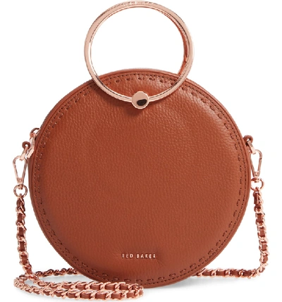 Shop Ted Baker Maddie Circle Leather Crossbody Bag - Brown