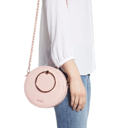 Shop Ted Baker Maddie Circle Leather Crossbody Bag - Pink In Light Pink