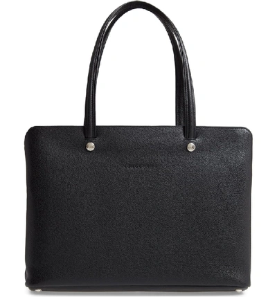 Shop Longchamp Le Foulonne Leather Tote - Black