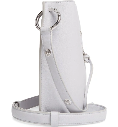 Shop Rebecca Minkoff Small Megan Leather Crossbody Feed Bag - Grey In Ice Grey