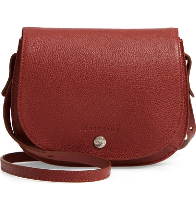 Shop Longchamp Small Le Foulonne Leather Crossbody Bag - Brown In Chestnut