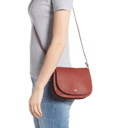 Shop Longchamp Small Le Foulonne Leather Crossbody Bag - Brown In Chestnut
