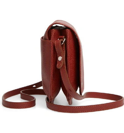Longchamp Le Foulonné Small Leather Cross Body Bag, Chestnut in
