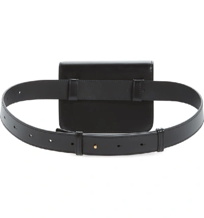 Shop Burberry Tb Leather Belt Bag In Black