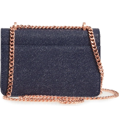 Shop Ted Baker Jayllaa Bow Leather Crossbody Bag - Blue In Navy