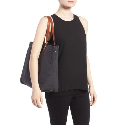 Shop Madewell Canvas Transport Tote In Black Sea