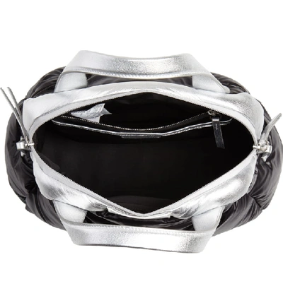 Shop Maison Margiela Glam Slam Satchel - Black In Black/ Silver