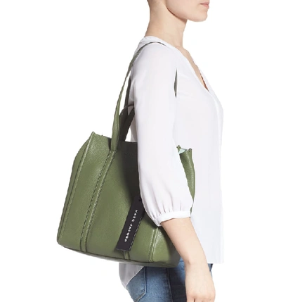 Shop Marc Jacobs The Tag 27 Leather Tote - Green In Sage