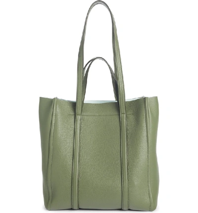 Shop Marc Jacobs The Tag 27 Leather Tote - Green In Sage