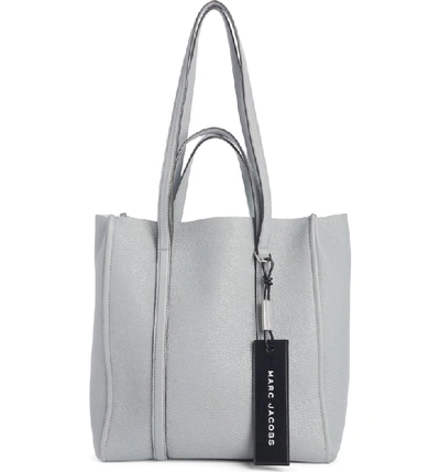 Shop Marc Jacobs The Tag 27 Leather Tote - Grey In Rock Grey