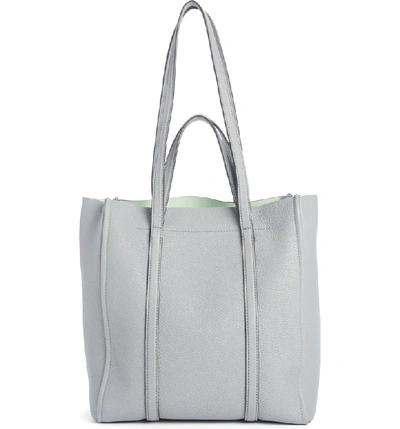 Shop Marc Jacobs The Tag 27 Leather Tote - Grey In Rock Grey