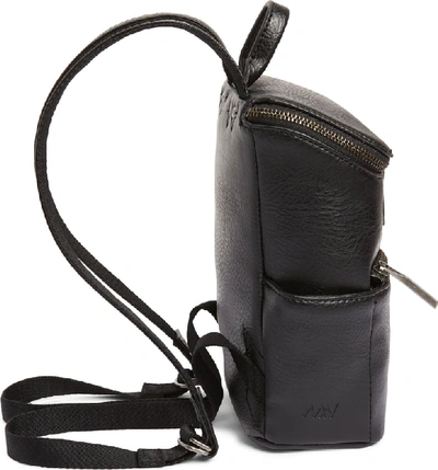 Shop Matt & Nat Mini Brave Faux Leather Backpack In Black