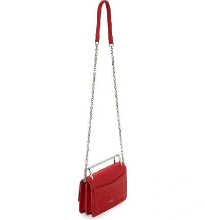 Shop Botkier Lennox Leather Crossbody Bag - Red In Fire Red Croco