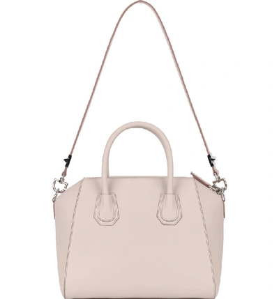 Shop Givenchy 'small Antigona' Leather Satchel - White In Natural