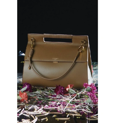 Shop Givenchy Whip Large Leather Satchel In Taupe