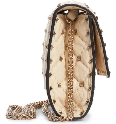 Shop Valentino Rockstud Matelasse Quilted Leather Crossbody Bag In Light Ivory