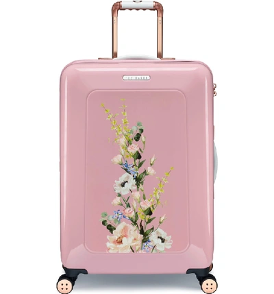 Shop Ted Baker Medium Elegant 27-inch Hard Shell Spinner Suitcase In Pink