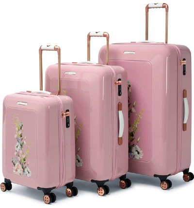 Shop Ted Baker Medium Elegant 27-inch Hard Shell Spinner Suitcase In Pink