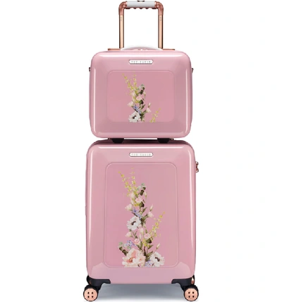 Shop Ted Baker Medium Elegant 27-inch Hard Shell Spinner Suitcase In Pink