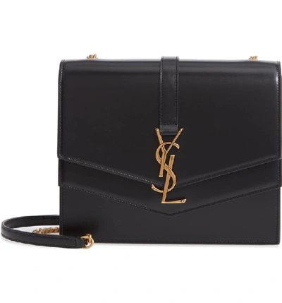 Sulpice Medium YSL Monogram Leather Triple V-Flap Crossbody Bag