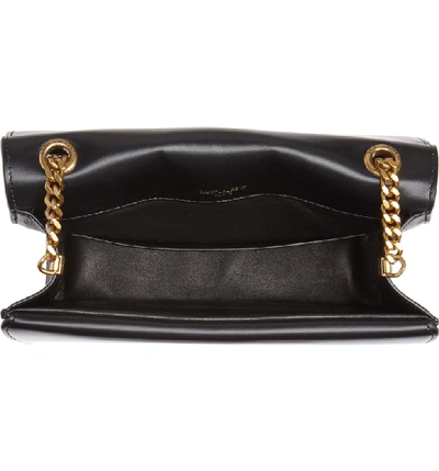 Shop Saint Laurent Sulpice Leather Shoulder Bag - Black In Noir