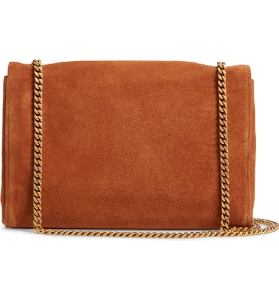 Shop Saint Laurent Kate Reversible Leather Shoulder Bag In Fauve/ Fauve