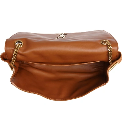 Shop Saint Laurent Kate Reversible Leather Shoulder Bag In Fauve/ Fauve
