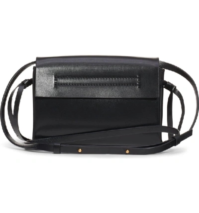Shop Valentino V-ring Leather Crossbody Bag In Nero-nero/ Nero
