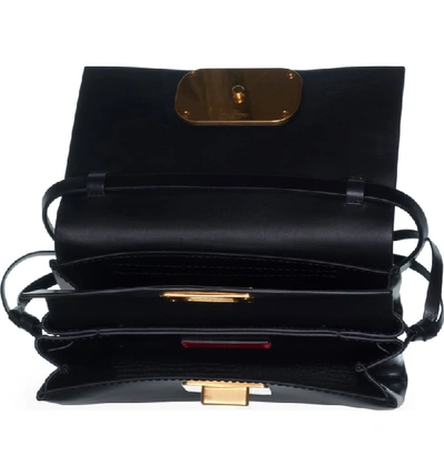 Shop Valentino V-ring Leather Crossbody Bag In Nero-nero/ Nero