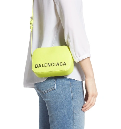 Shop Balenciaga Extra Small Ville Leather Camera Bag - Green In Acid Green/ Black