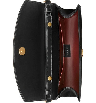 Shop Gucci Linea Zumi Small Leather Shoulder Bag In Nero