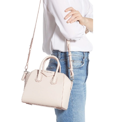 Shop Givenchy 'mini Antigona' Sugar Leather Satchel - Pink In Pale Pink