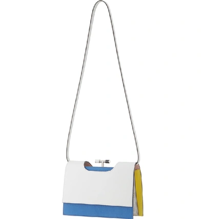 Shop The Volon Chateau Colorblock Leather Shoulder Bag - White In White/ Blue