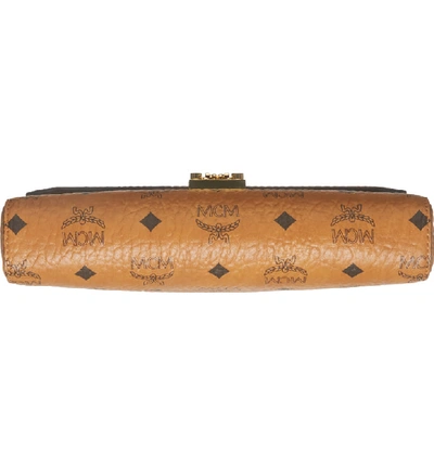 Shop Mcm Millie Monogrammed Leather Crossbody Bag - Brown In Cognac