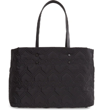 Large Jayne Quilted Nylon Tote Black
