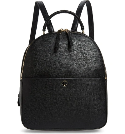 Shop Kate Spade Medium Polly Leather Backpack In Black