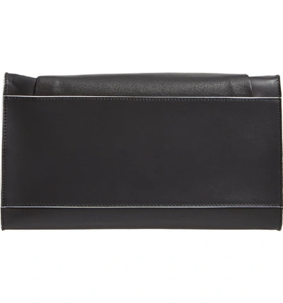 Shop Marni Large Law Leather Top Handle Satchel In Black/ Black