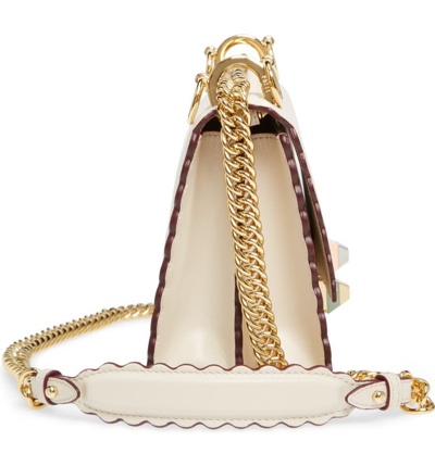 Shop Fendi Mini Kan I Scalloped Leather Shoulder Bag - Beige In Camelia/ Oro Soft