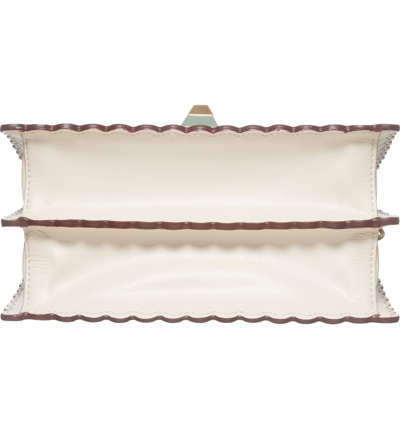 Shop Fendi Mini Kan I Scalloped Leather Shoulder Bag - Beige In Camelia/ Oro Soft