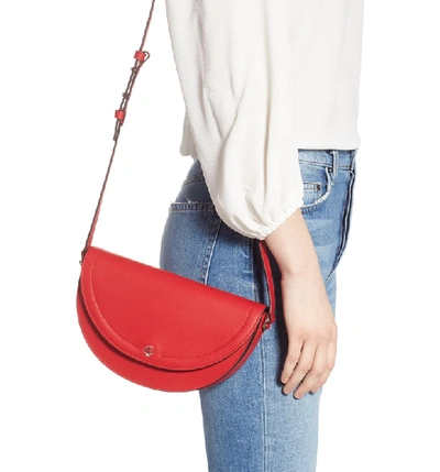 Shop Kate Spade Andi Half Moon Crossbody Bag In Hot Chili