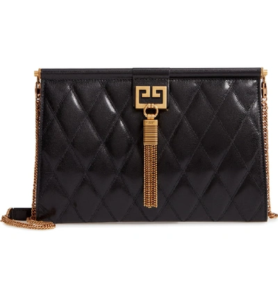 Shop Givenchy Gem Quilted Leather Frame Shoulder Bag - Black