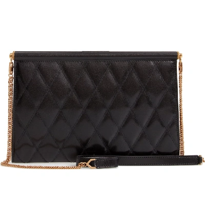 Shop Givenchy Gem Quilted Leather Frame Shoulder Bag - Black