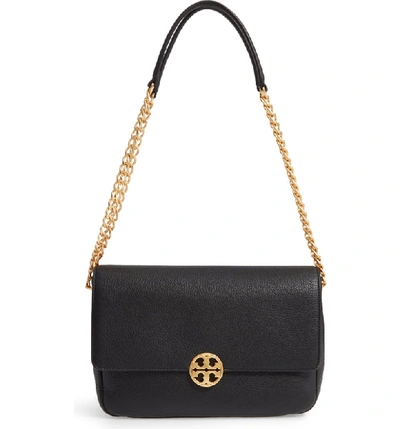 Tory Burch Chelsea Leather Convertible Shoulder Bag In Black | ModeSens